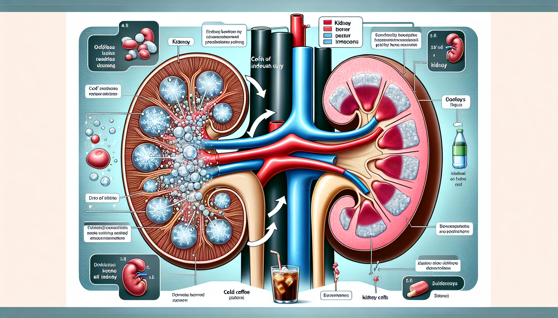 아이스커피나 냉음료가 신장 기능을 저하시키는 과학적 원리-첫번째